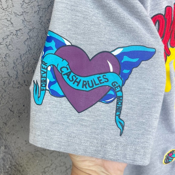 Civilized Shirt Mens Small Gray Embroidered Show No Love Short Sleeve - Picture 7 of 14